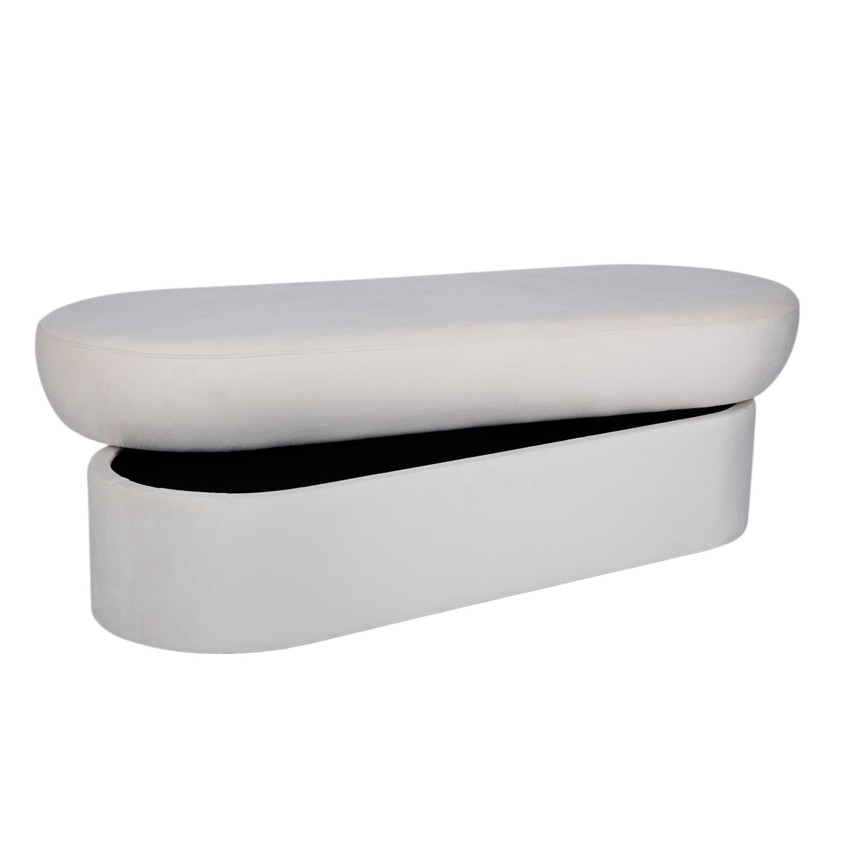Andrea Cream Performance Velvet 50" Storage Bench by TOV Furniture – photo 4 of 7