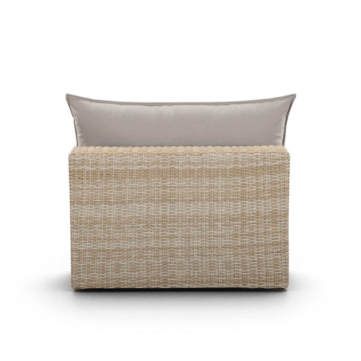Cali Light Gray Performance Fabric & Natural Wicker Outdoor Armless Chair by TOV Furniture – photo 3 of 5