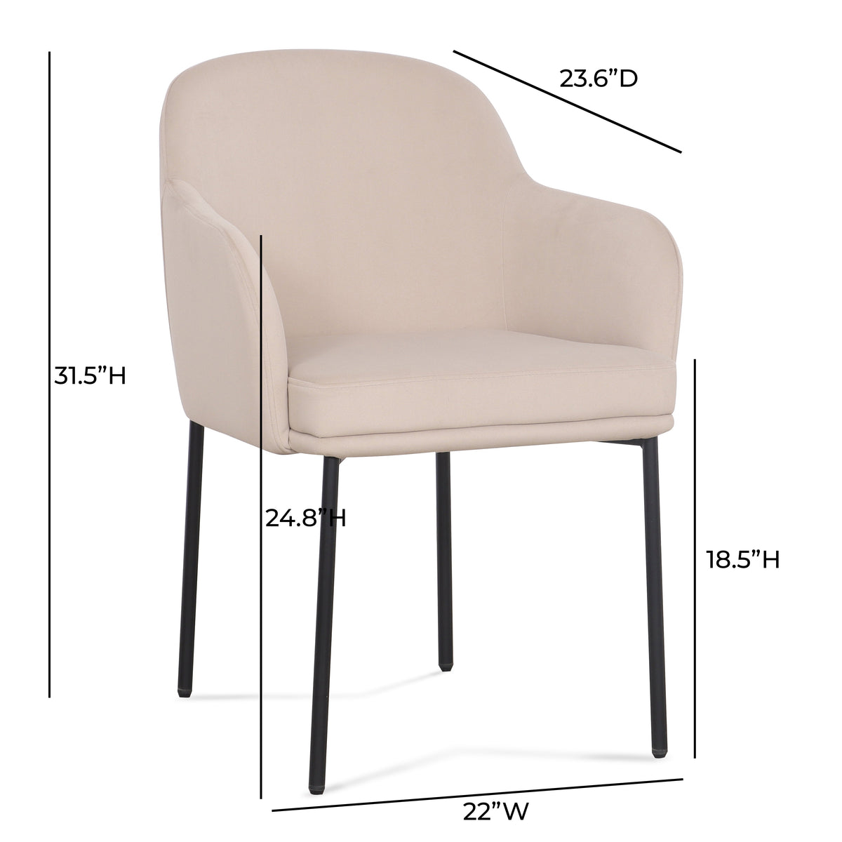 Sydney Performance Velvet Armchair - Set of 2 in Taupe by TOV Furniture – photo 7 of 7