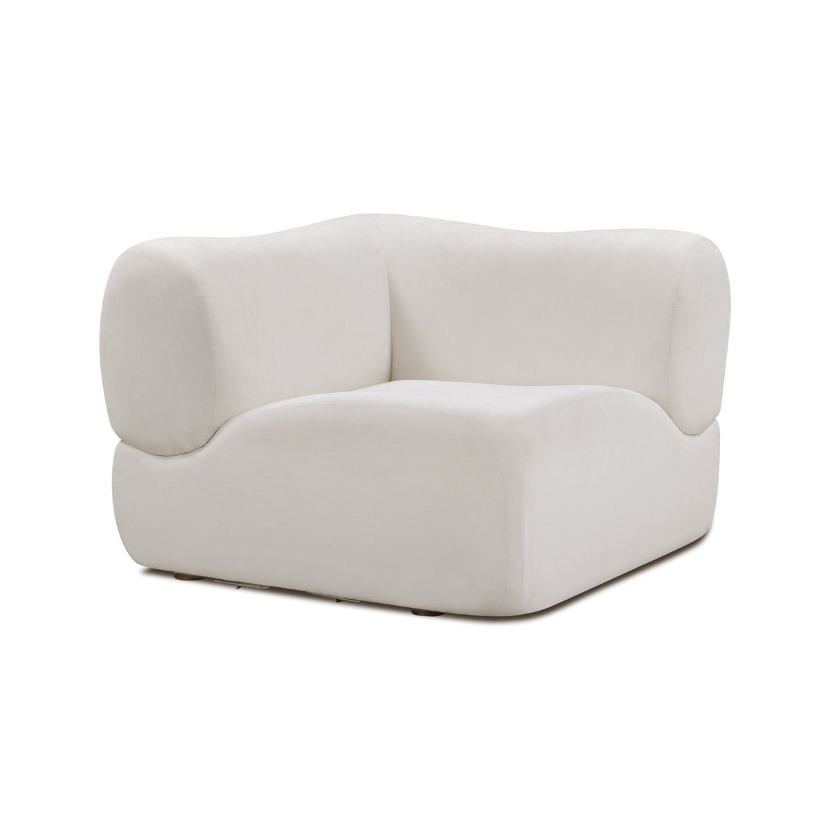 Zenith Cream Upcycled Contract-Grade Fabric Corner Wedge by TOV Furniture – photo 1 of 5