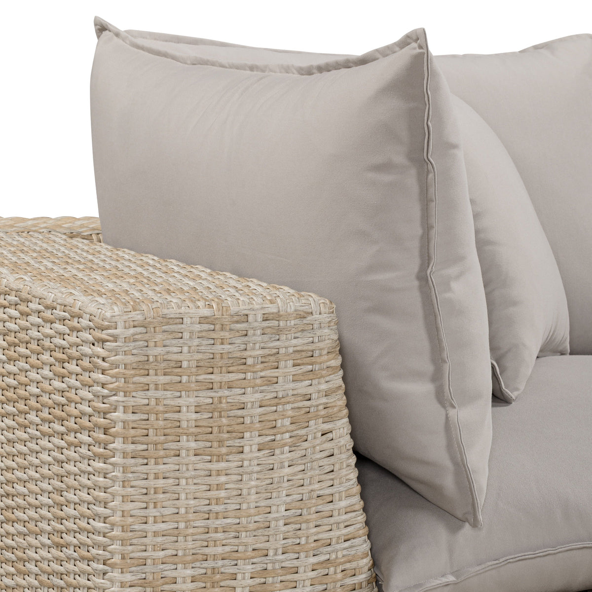 Cali Light Gray Fabric & Natural Wicker Modular Outdoor Sofa by TOV Furniture – photo 3 of 6