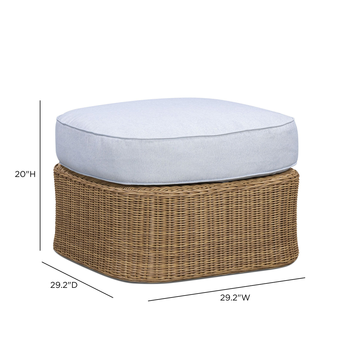 Axel Blue Boucle Outdoor Ottoman by TOV Furniture – photo 6 of 6