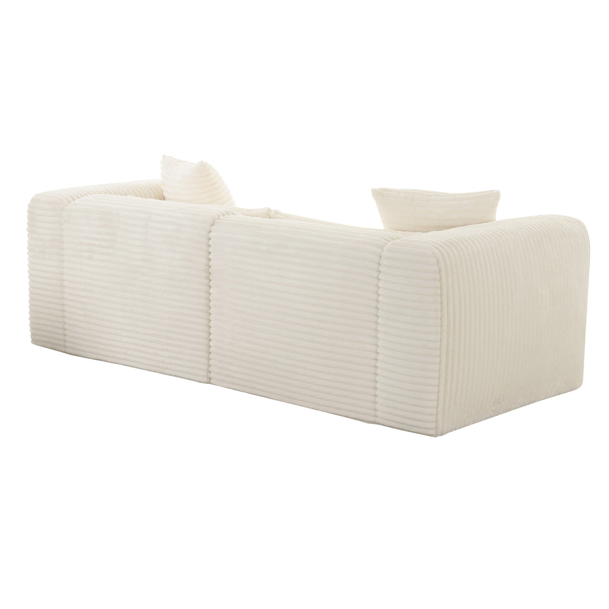 Tarra Fluffy Oversized Cream Performance Corduroy Modular Loveseat by TOV Furniture – photo 3 of 5