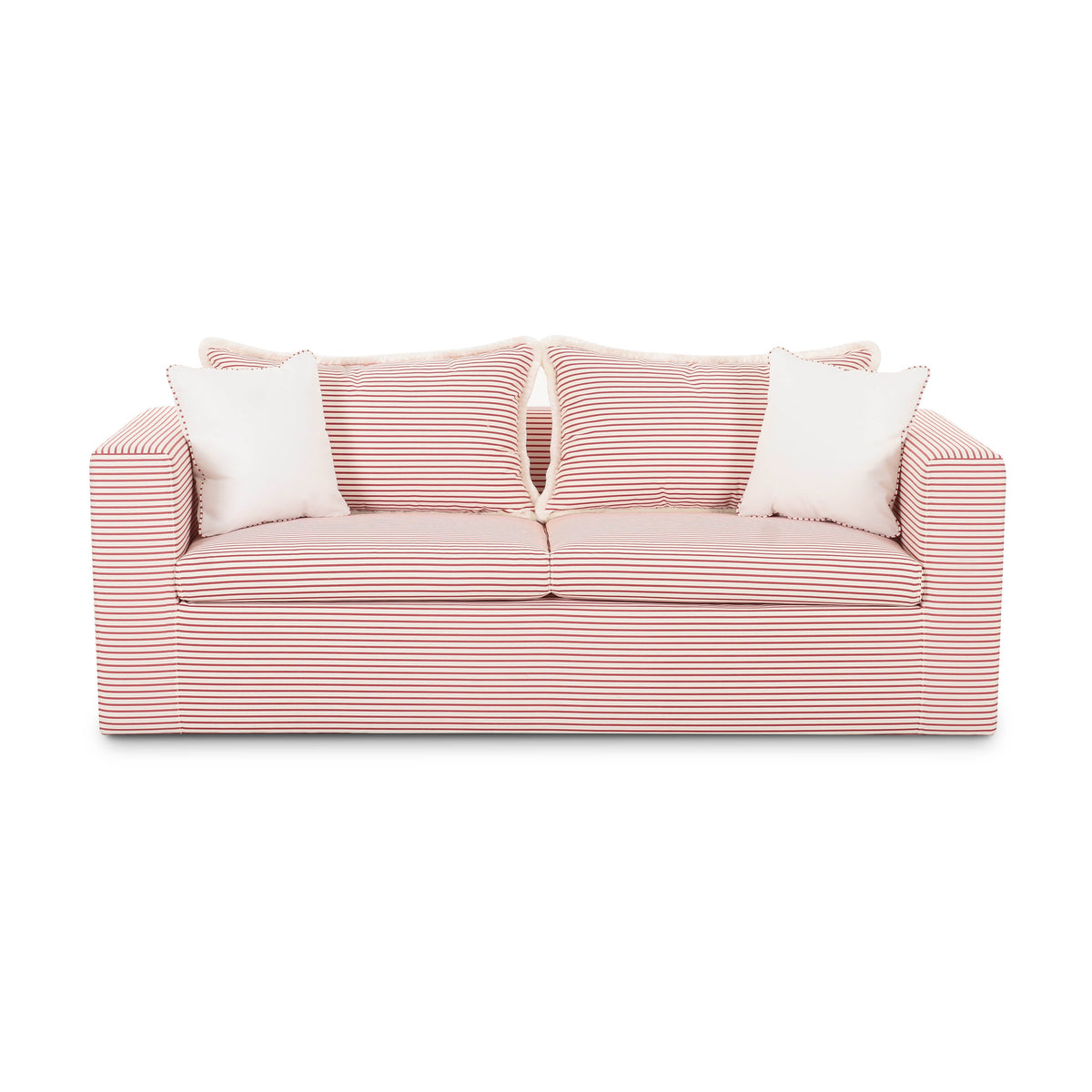 Salty Red Striped Contract-Grade Indoor/Outdoor Sofa by TOV Furniture – photo 1 of 7