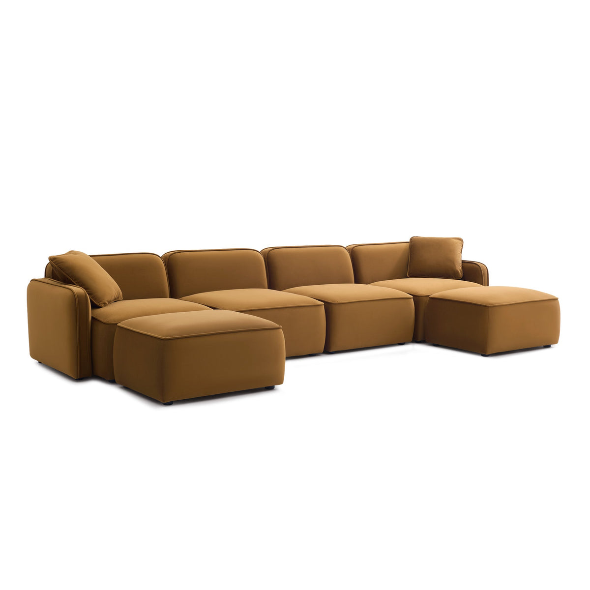 Travie Honey Performance Velvet 6-Piece Modular U-Sectional by TOV Furniture – photo 2 of 5