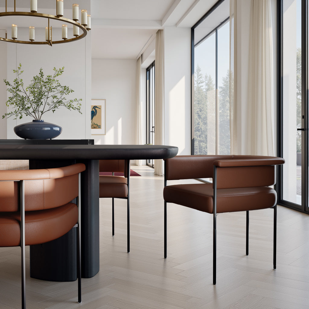 Taylor Saddle Brown Performance Vegan Leather Dining Chair by TOV Furniture – photo 2 of 8