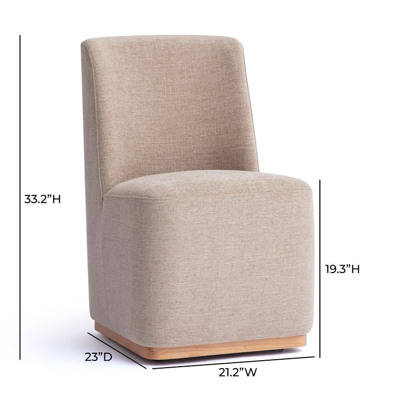 Melissa Tan Performance Fabric Rolling Dining Chair by TOV Furniture – photo 6 of 6