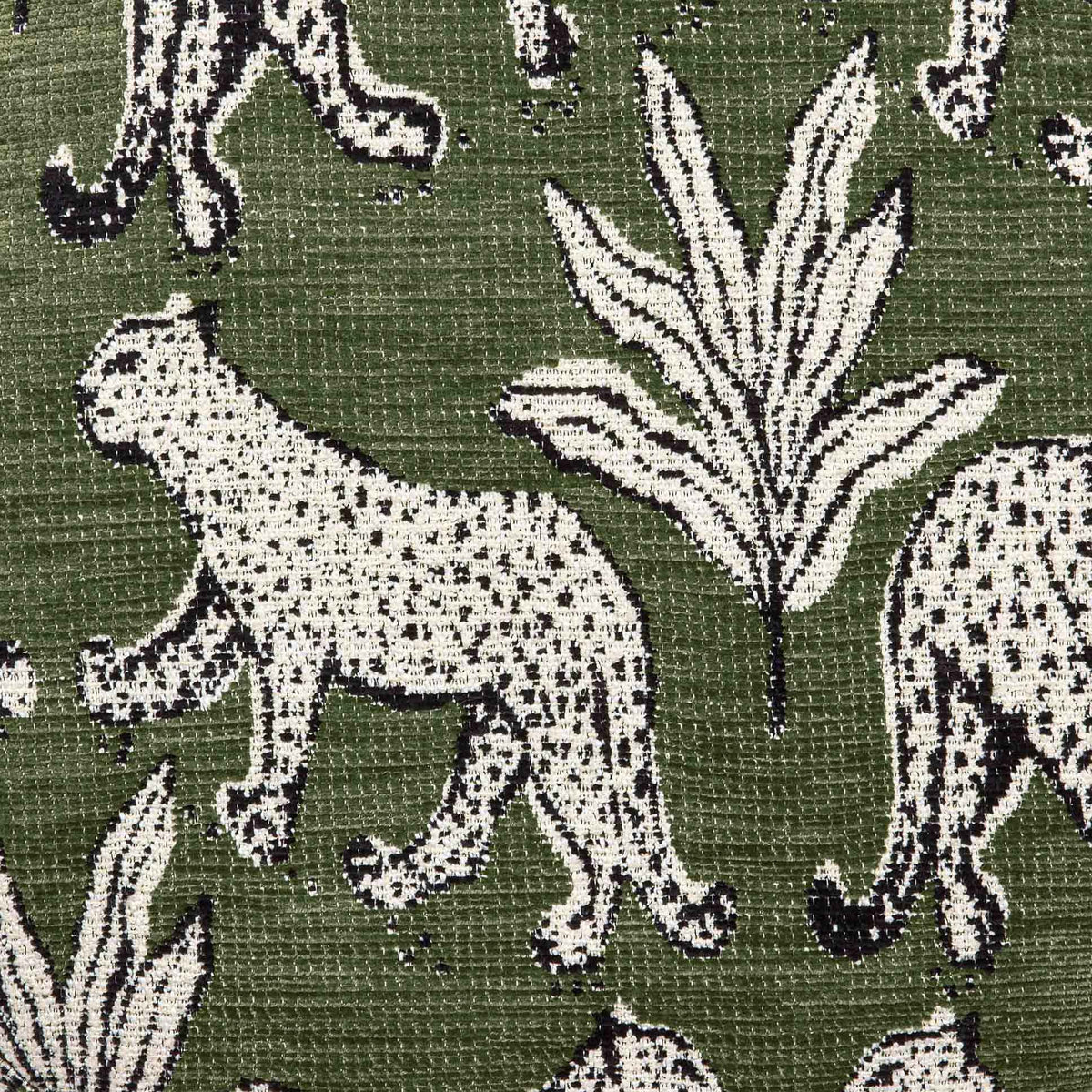 Dex Olive Green Leopard Performance Jacquard Ottoman by TOV Furniture – photo 5 of 6