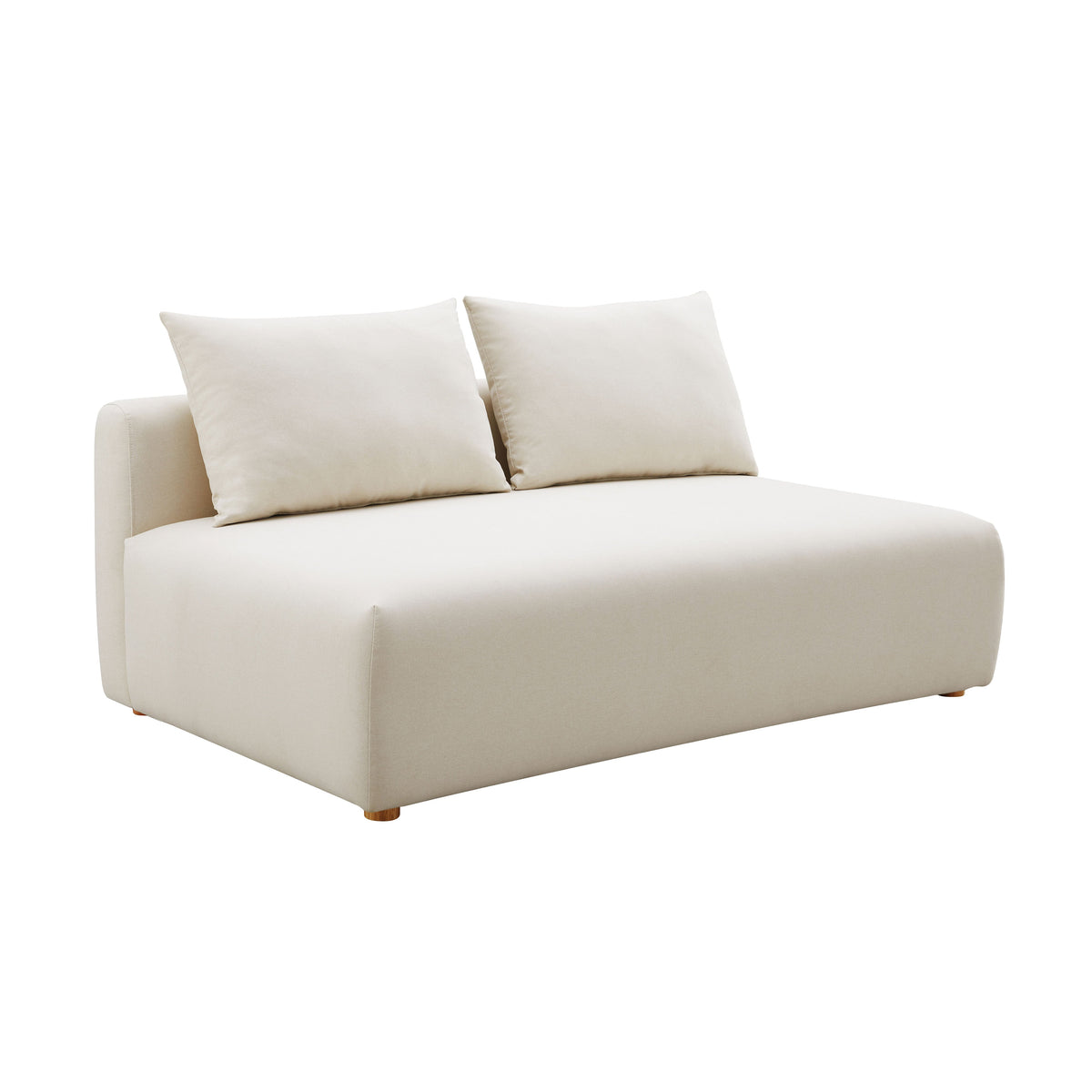 Hangover 64" Cream Performance Linen Modular Loveseat by TOV Furniture – photo 1 of 4