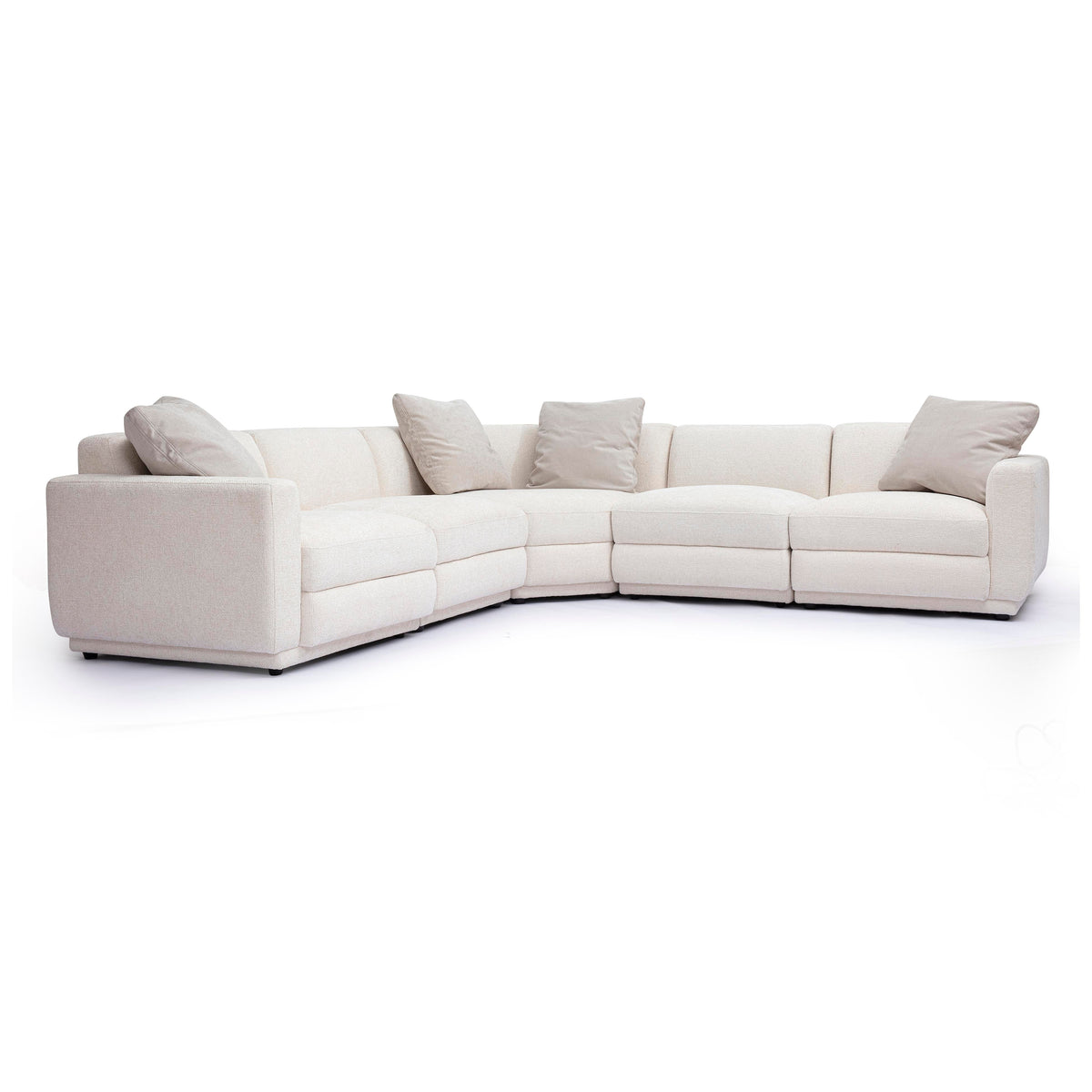 Perry 5-Piece Cream Performance Chenille Modular L-Sectional by TOV Furniture – photo 1 of 7