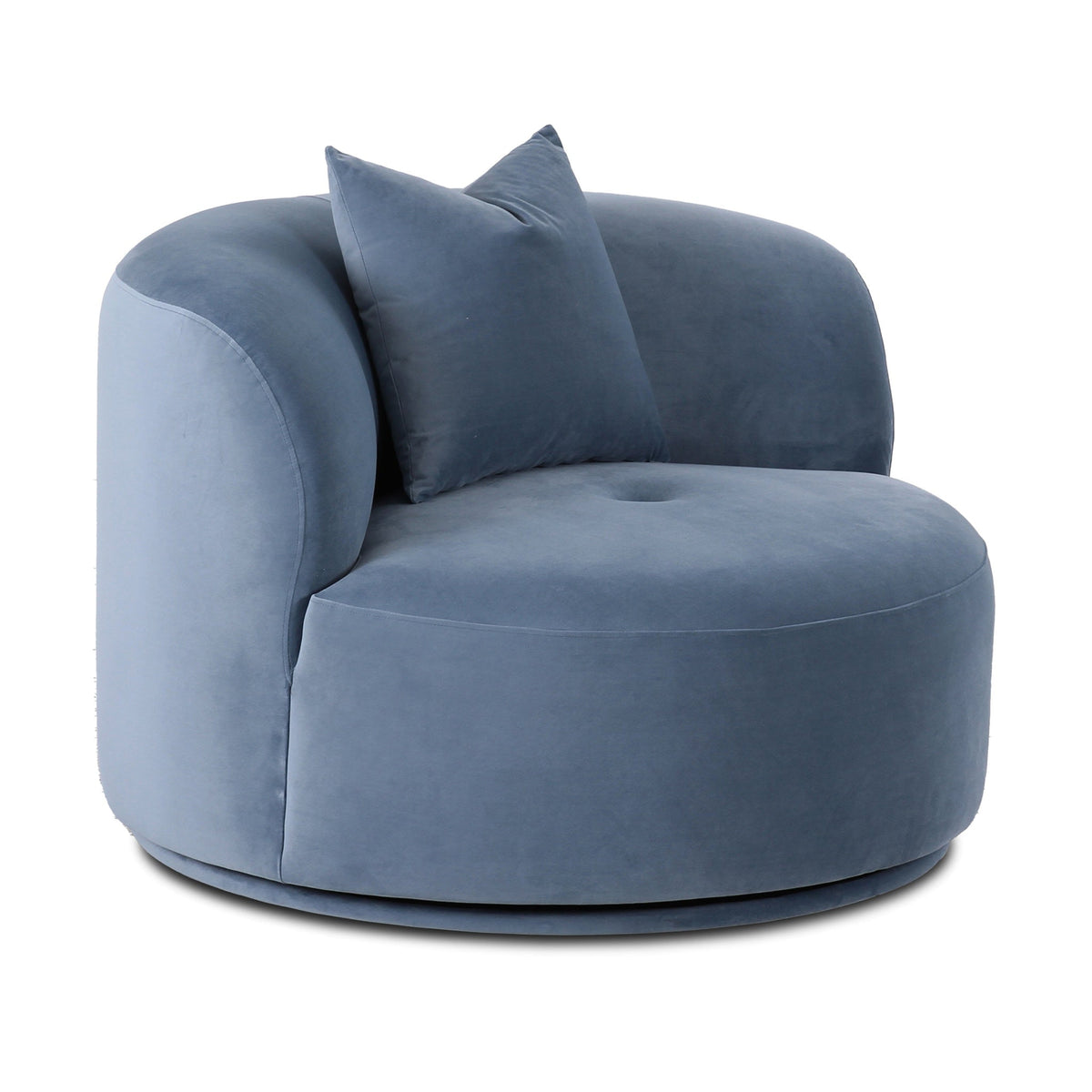 Fickle Blue Stone Velvet Swivel Accent Chair by TOV Furniture – photo 3 of 8