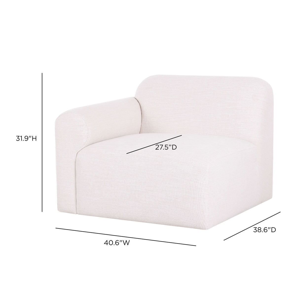 Gorge Modular Corner Chair in Cream / LAF by TOV Furniture – photo 7 of 7