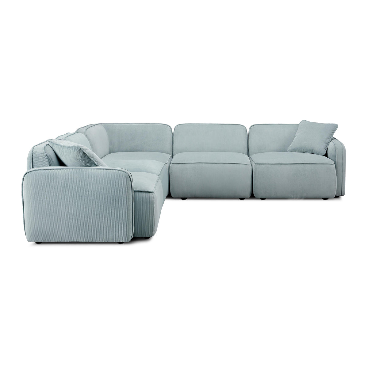 Travie Sea Blue Performance Corduroy Velvet Modular L-Sectional by TOV Furniture – photo 3 of 8