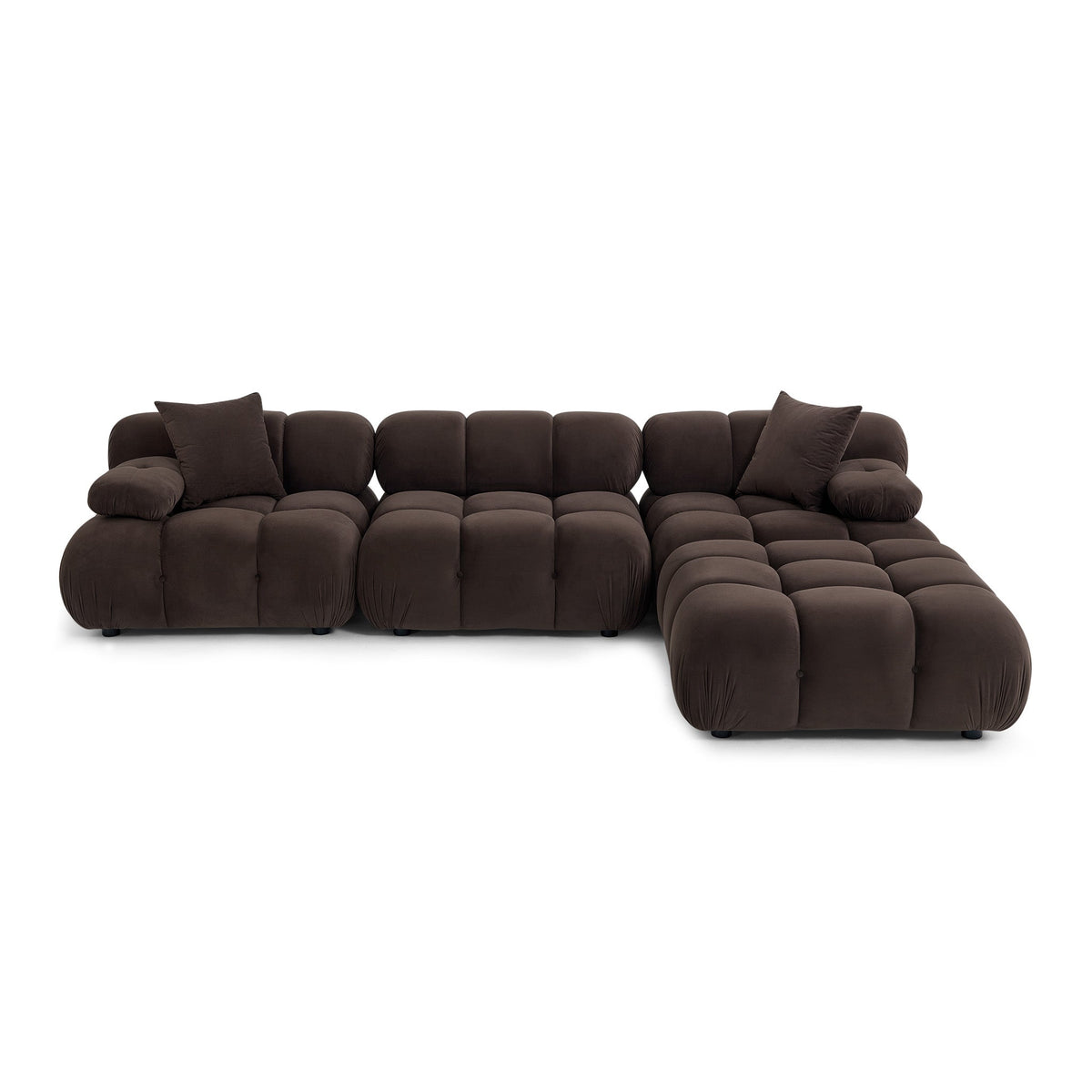 Calliope Dark Brown Performance Velvet 4-piece Modular Sectional by TOV Furniture – photo 2 of 9
