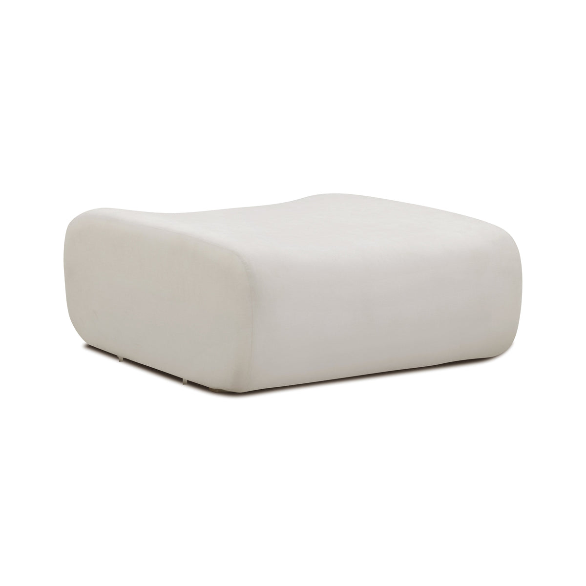 Zenith Cream Upcycled Contract-Grade Fabric Ottoman by TOV Furniture – photo 1 of 6