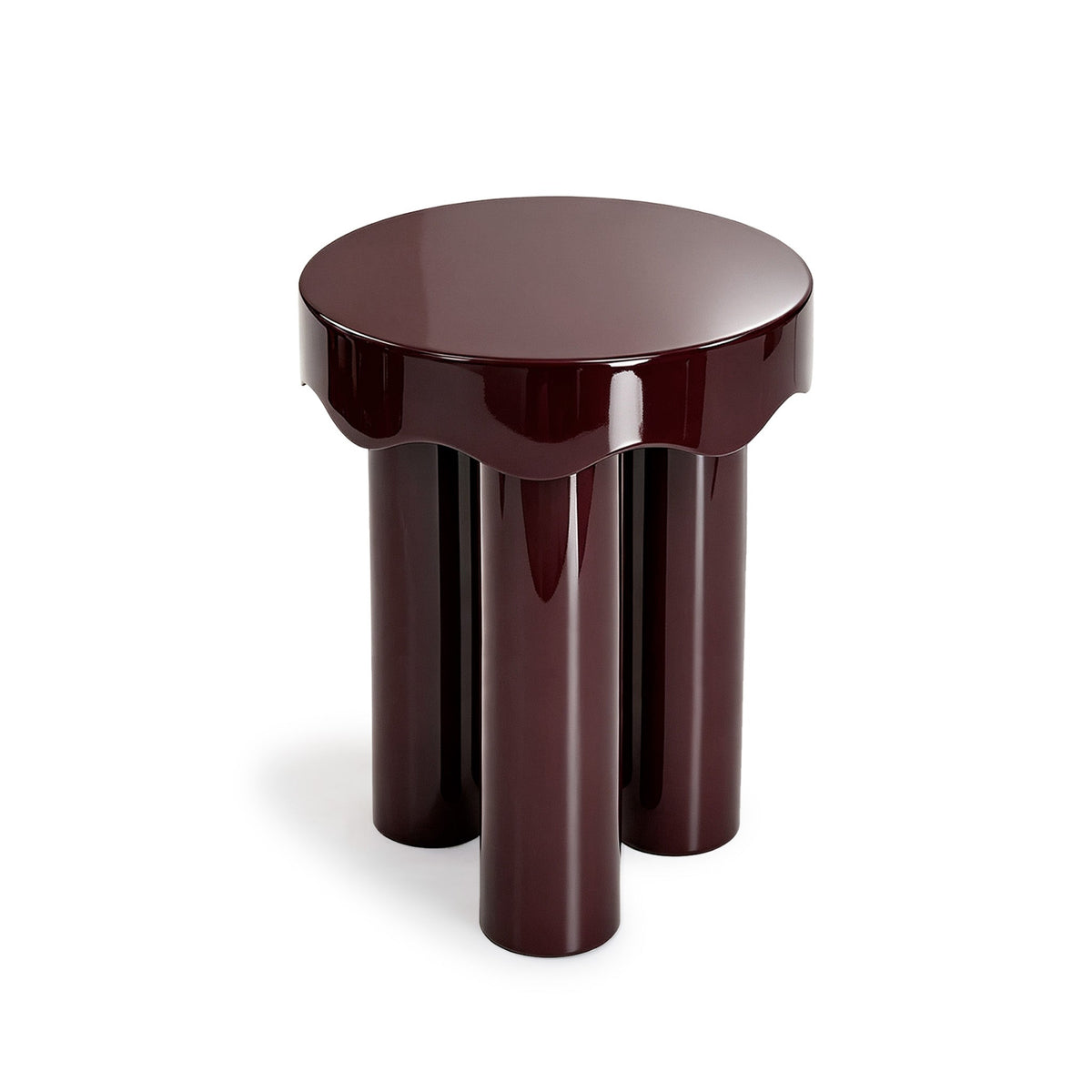 Casper Burgundy High Gloss Nesting Side Table Set by TOV Furniture – photo 4 of 10