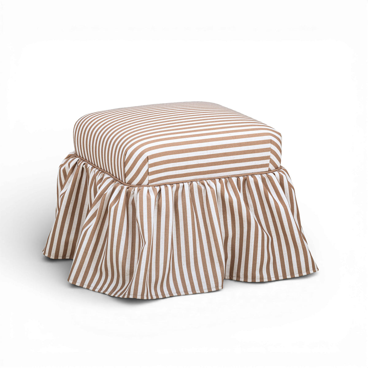 Gertrude Brown Striped Linen Ottoman by TOV Furniture – photo 3 of 6