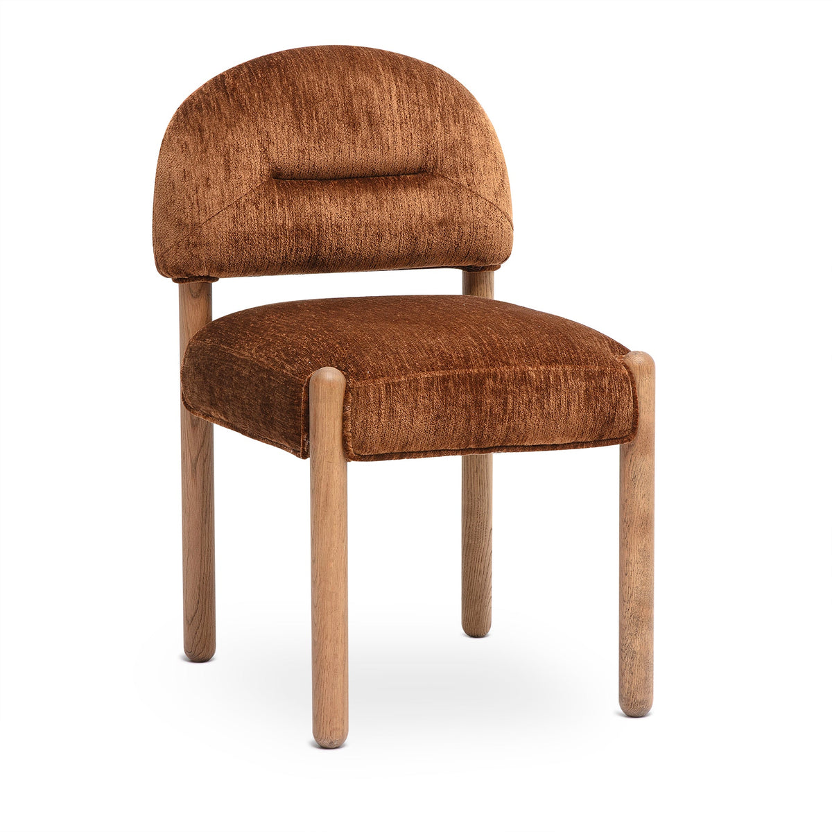 Bruno Bronze Thick Performance Chenille Arched Back Dining Chair by TOV Furniture – photo 1 of 8