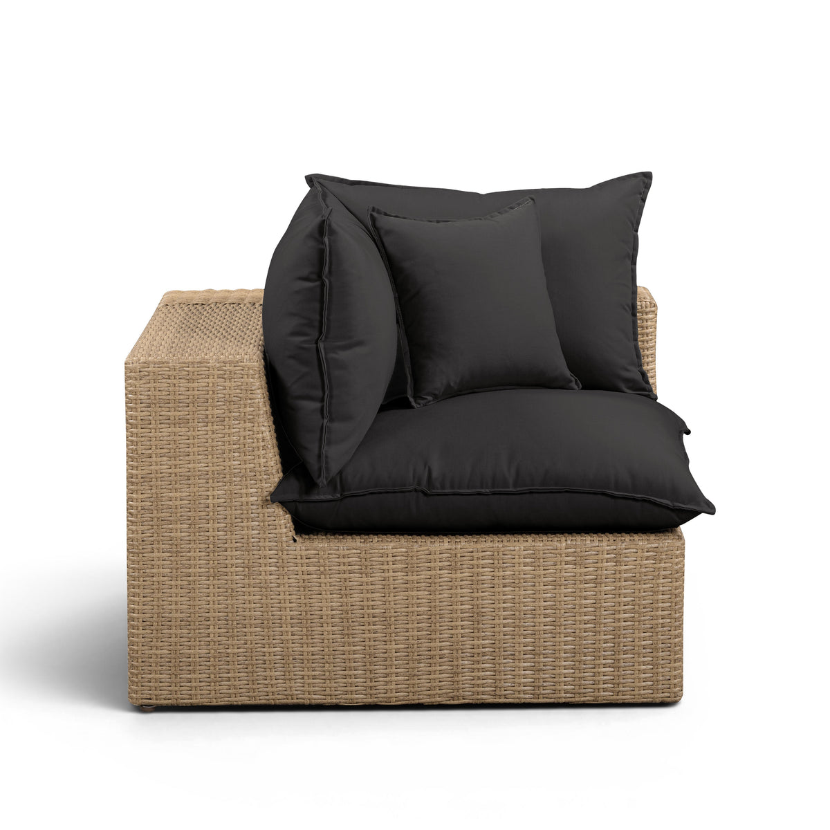 Cali Black Performance Fabric & Brown Wicker Outdoor Corner Chair by TOV Furniture – photo 2 of 5