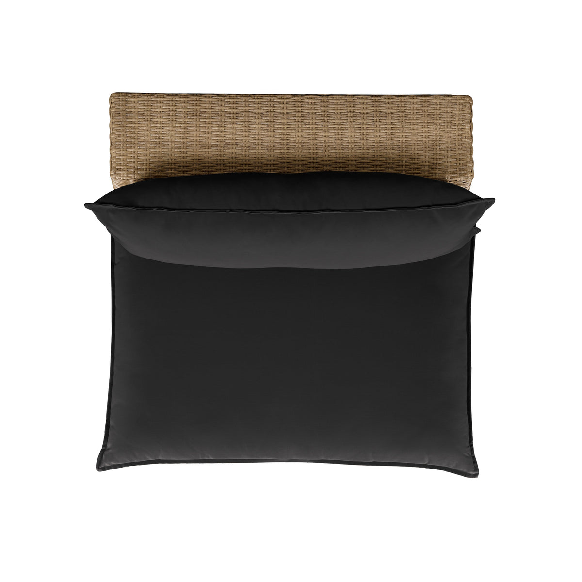 Cali Black Performance Fabric & Brown Wicker Outdoor Armless Chair by TOV Furniture – photo 3 of 5