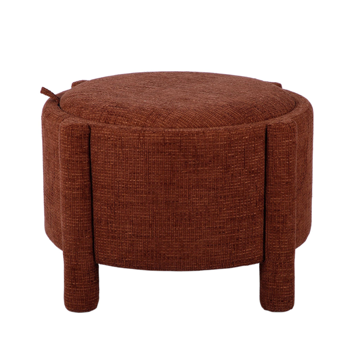 Bellamy Brown Railroad Chenille Storage Stool With Reversible Tray Top by TOV Furniture – photo 1 of 8