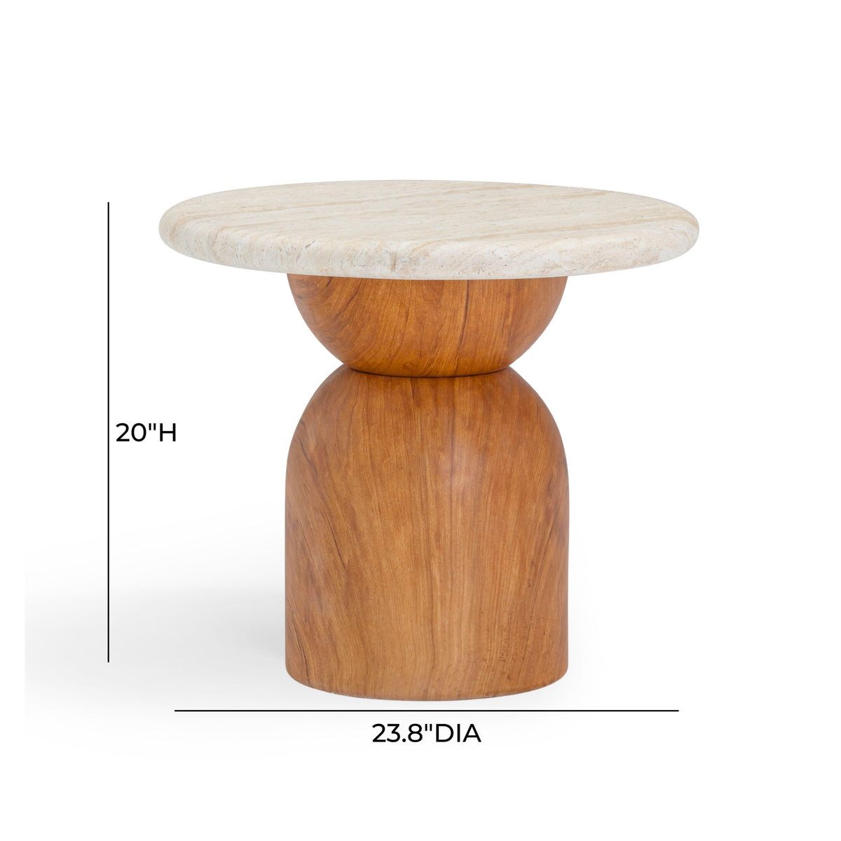 Cynthia Faux Travertine Concrete Indoor/Outdoor Side Table by TOV Furniture – photo 8 of 10