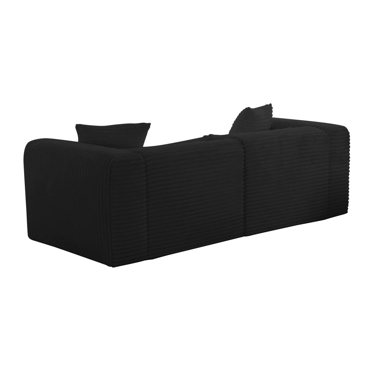 Tarra Fluffy Oversized Black Performance Corduroy Modular Loveseat by TOV Furniture – photo 3 of 5