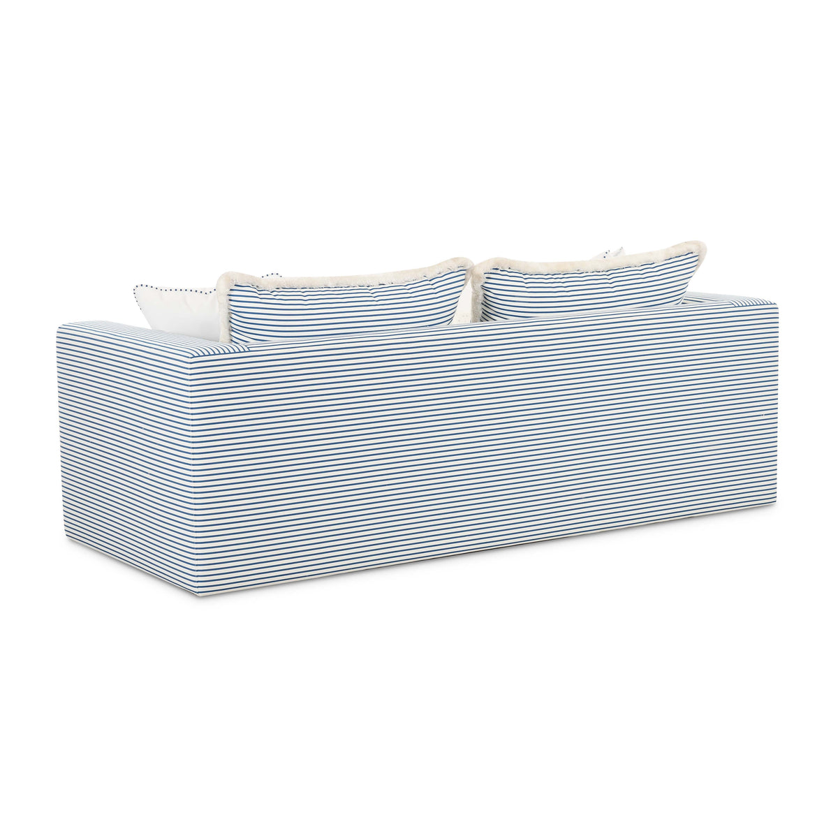 Salty Blue Striped Contract-Grade Indoor/Outdoor Sofa by TOV Furniture – photo 4 of 7