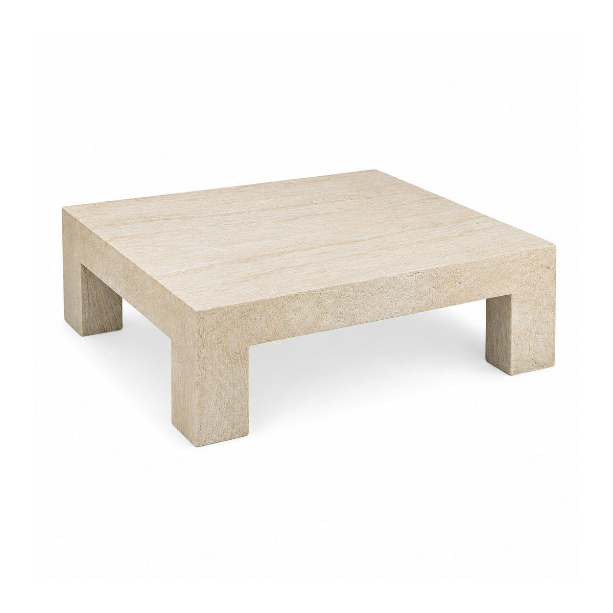 Roxanne 46" Faux Travertine Indoor/Outdoor Concrete Coffee Table by TOV Furniture – photo 4 of 7