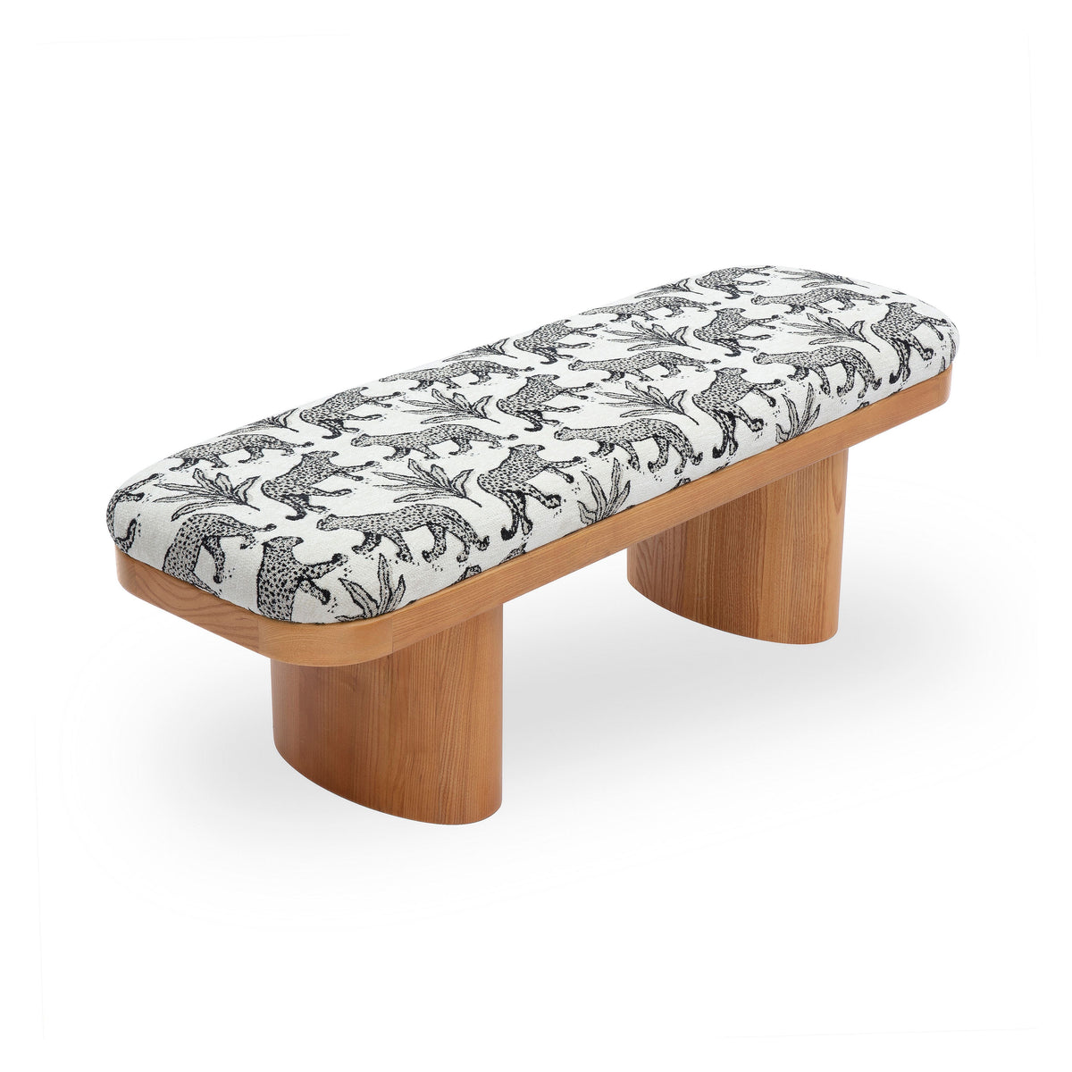 Ollie 48" Cream Leopard Jacquard Bench by TOV Furniture – photo 4 of 7