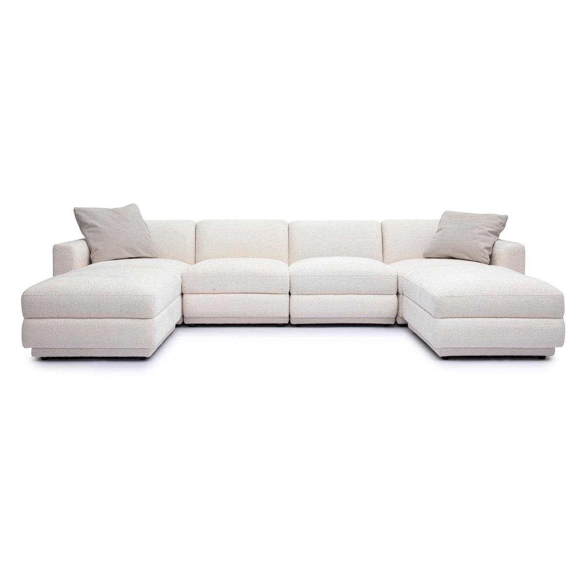 Perry 6-Piece Cream Performance Chenille Modular U-Sectional by TOV Furniture – photo 1 of 6
