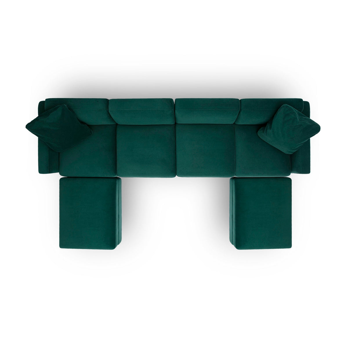 Perry Deep Green Performance Velvet Modular U-Sectional by TOV Furniture – photo 5 of 6