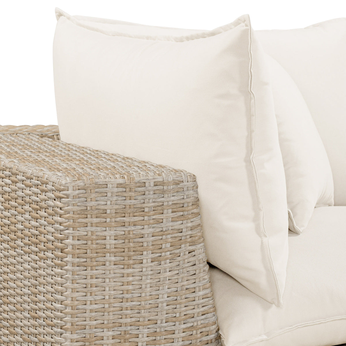 Cali Natural Performance Fabric & Natural Wicker Modular Outdoor Sofa by TOV Furniture – photo 4 of 9