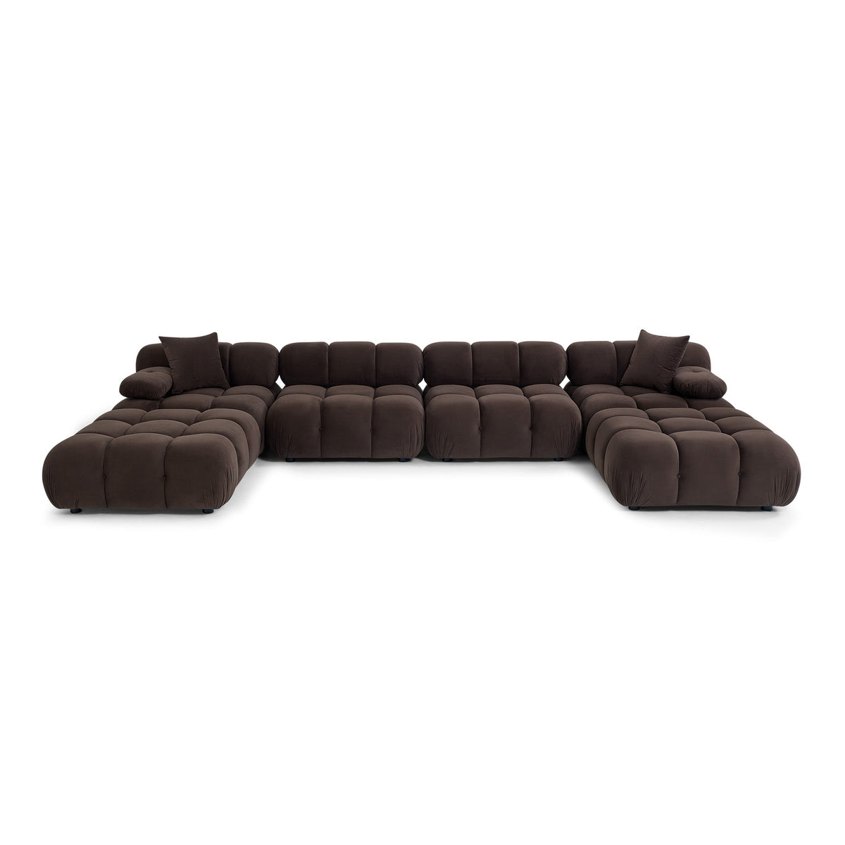 Calliope Dark Brown Performance Velvet 6-piece Modular U-Sectional by TOV Furniture – photo 1 of 5