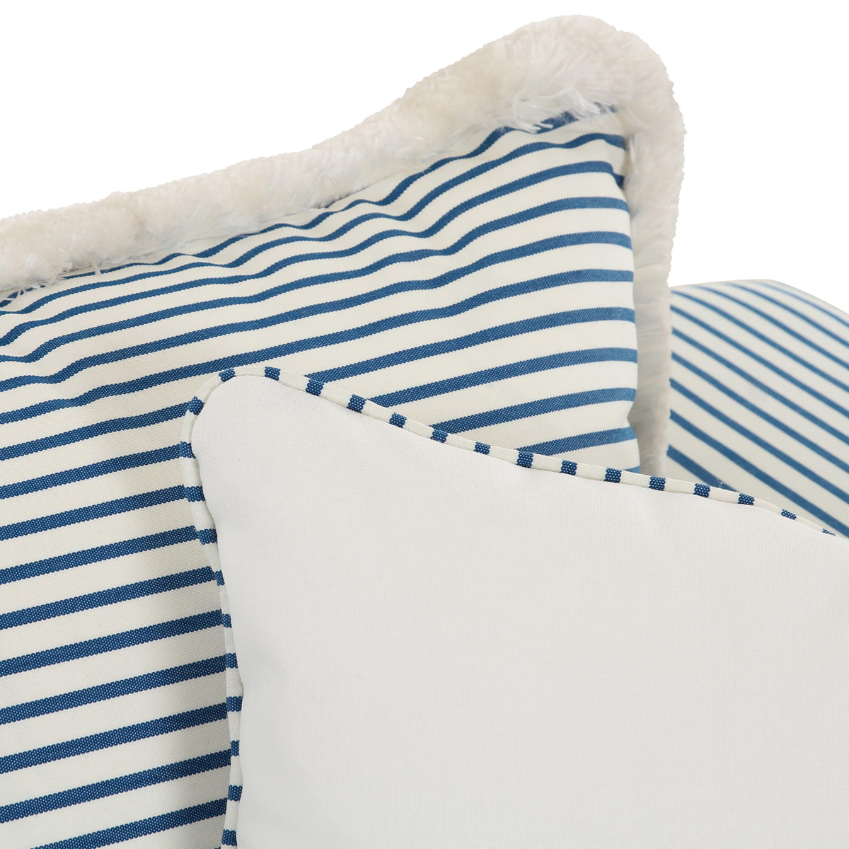Salty Blue Striped Contract-Grade Indoor/Outdoor Sofa by TOV Furniture – photo 5 of 7