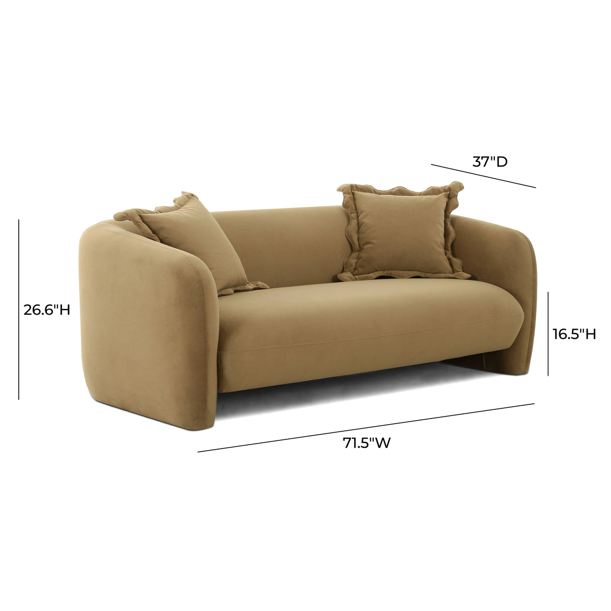 Lou 71.5" Cafe Au Lait Performance Velvet Loveseat by TOV Furniture – photo 5 of 5