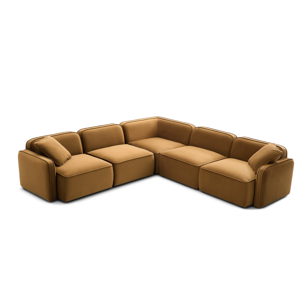 Travie Honey Performance Velvet Modular L-Sectional by TOV Furniture – photo 1 of 5