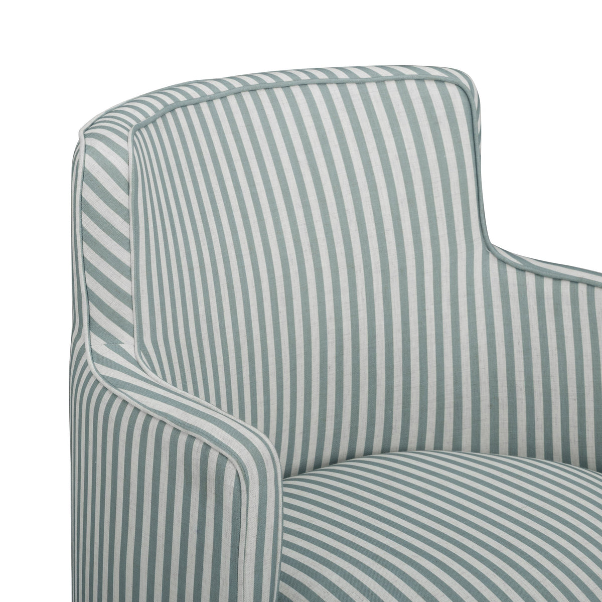 Passe Green Striped Performance Linen Swivel Chair by TOV Furniture – photo 4 of 7