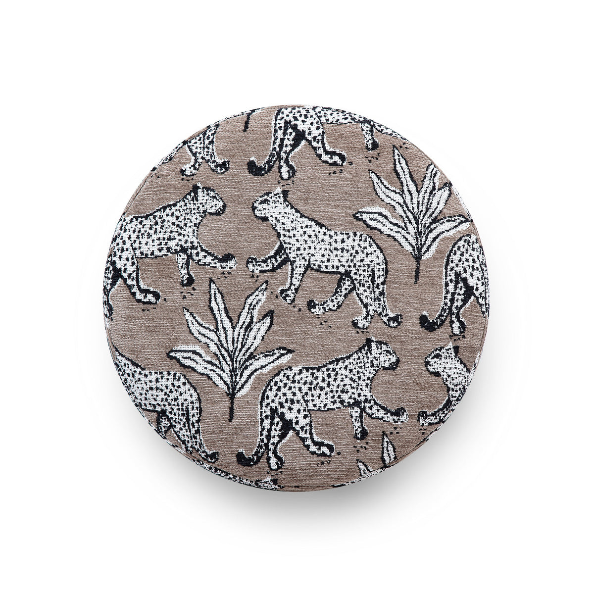 Dex Smoke Grey Leopard Jacquard Ottoman by TOV Furniture – photo 3 of 5
