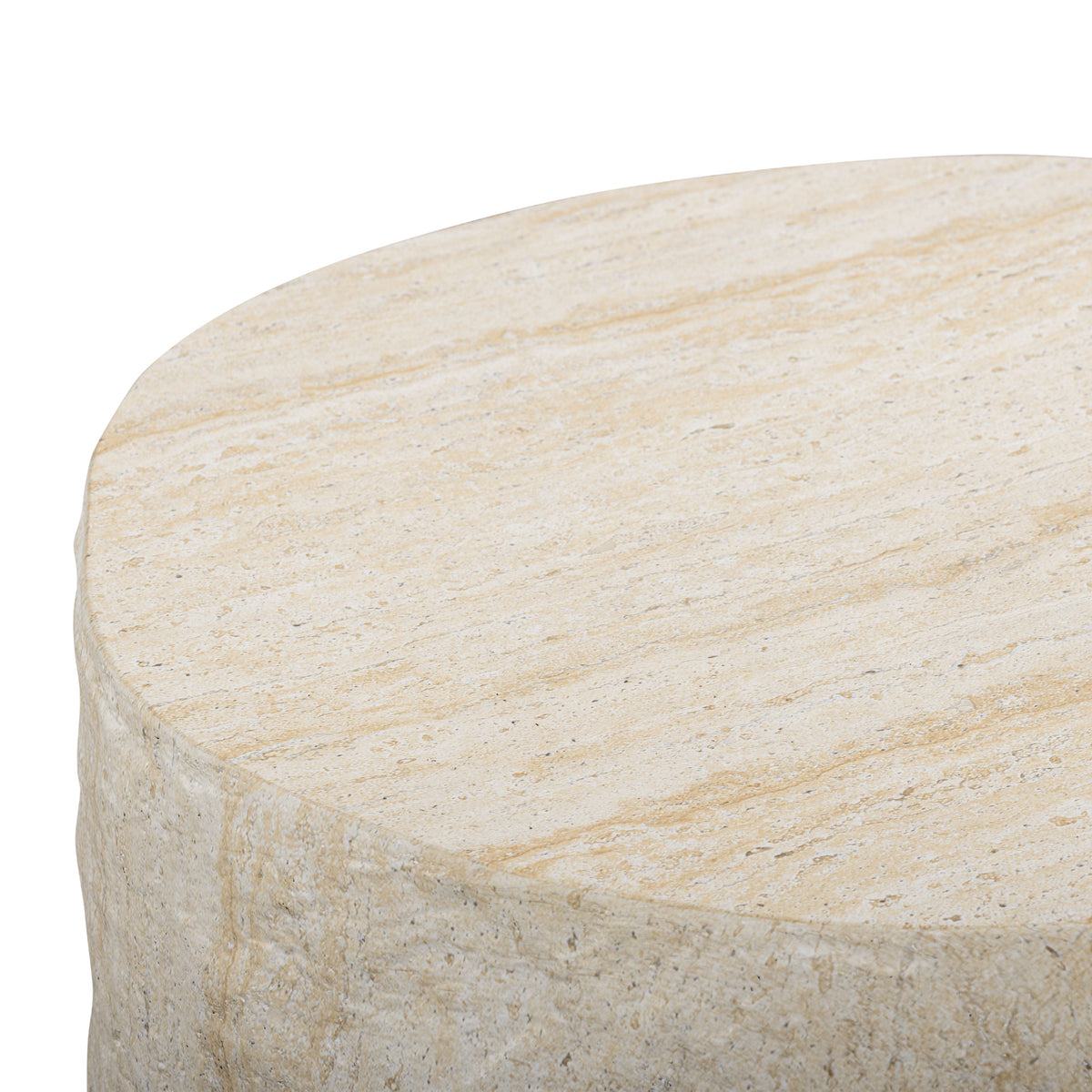 Roxanne Faux Travertine Indoor/Outdoor Concrete Side Table by TOV Furniture – photo 5 of 6