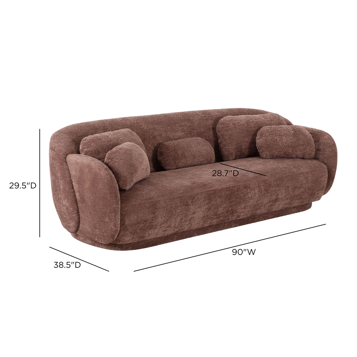 Misty 90" Chocolate Brown Textured Knubby Fabric Sofa by TOV Furniture – photo 7 of 7