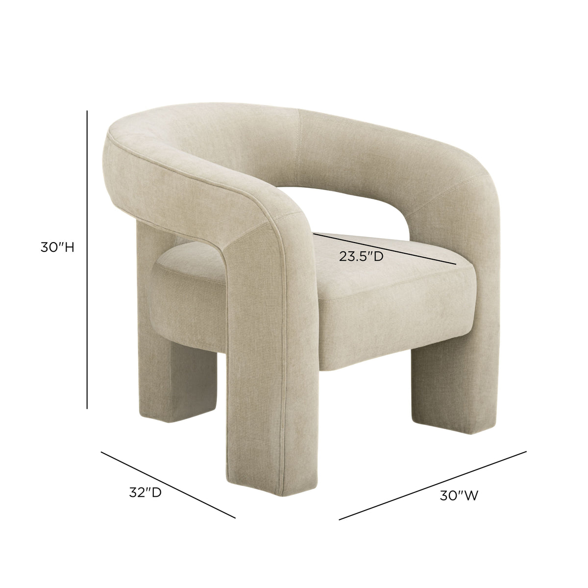 Malone Taupe Performance Chenille Accent Chair by TOV Furniture – photo 6 of 6