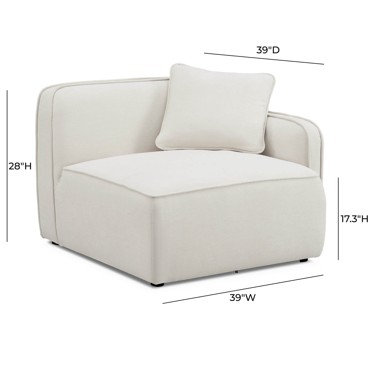 Travie Modular Corner Armchair in Sand / RAF by TOV Furniture – photo 5 of 6