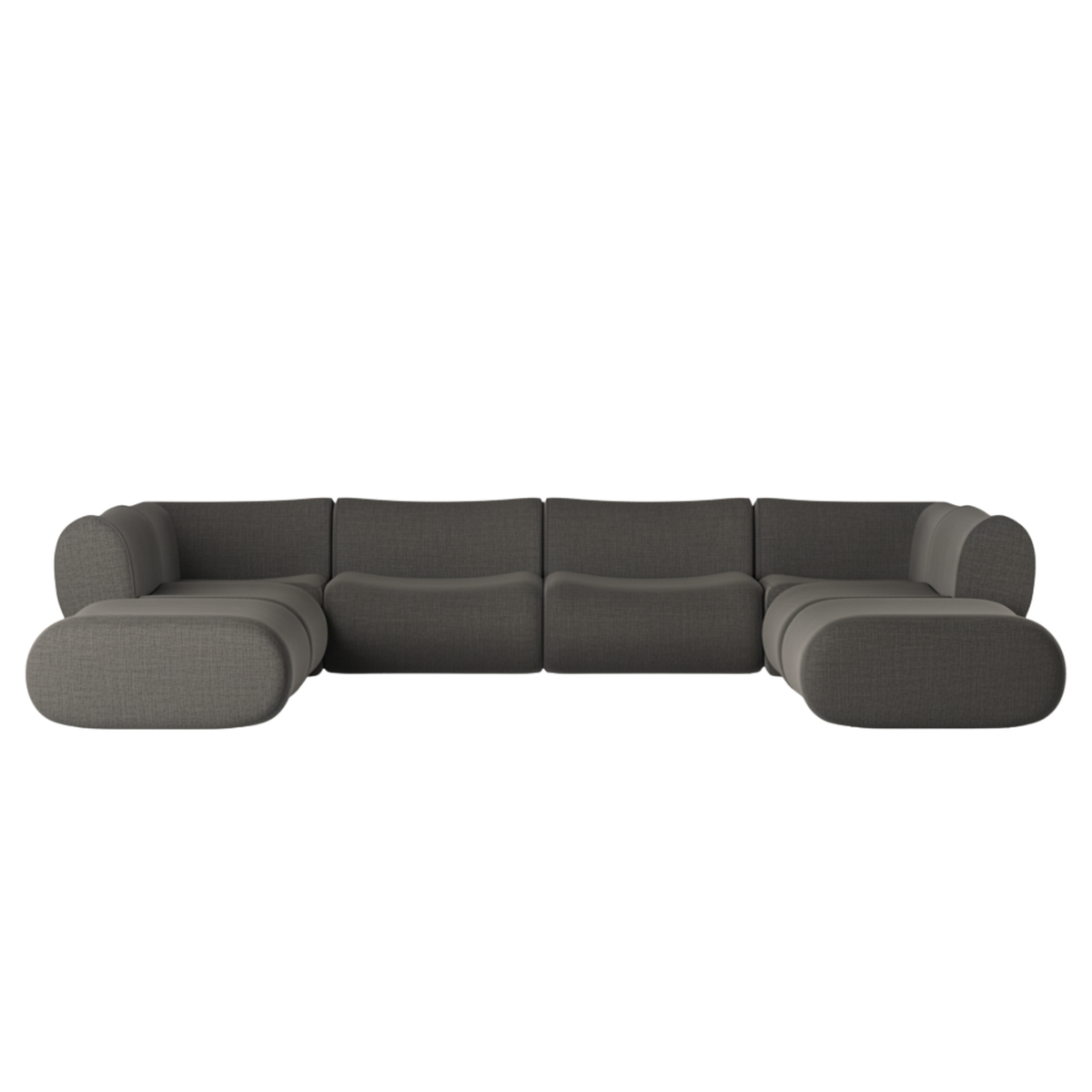 Zenith Grey Upcycled Contract-Grade Fabric Modular Large Chaise Sectional by TOV Furniture – photo 1 of 8