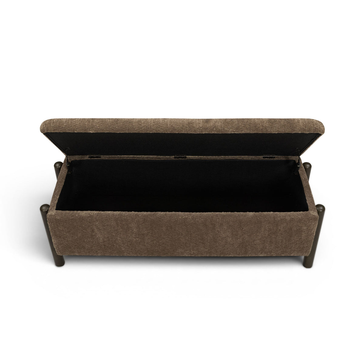 Abby 52" Brown Nubby Fabric Storage Bench by TOV Furniture – photo 8 of 9