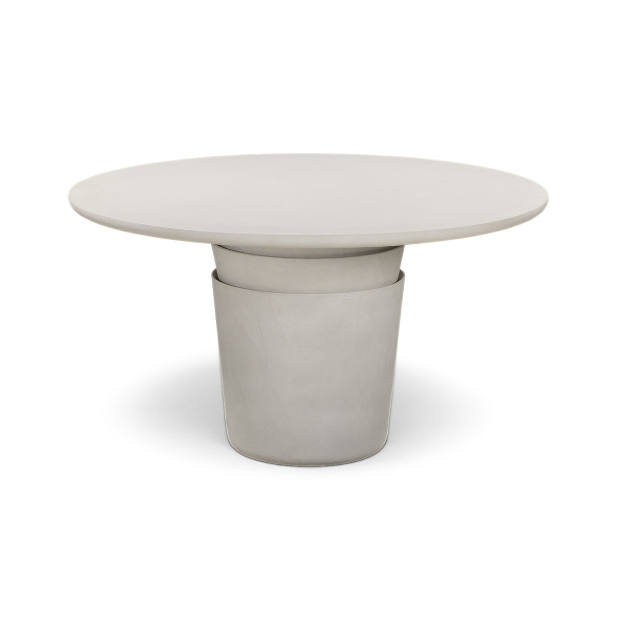Margot Light Grey Faux Plaster Round 54" Indoor/Outdoor Dining Table by TOV Furniture – photo 2 of 5