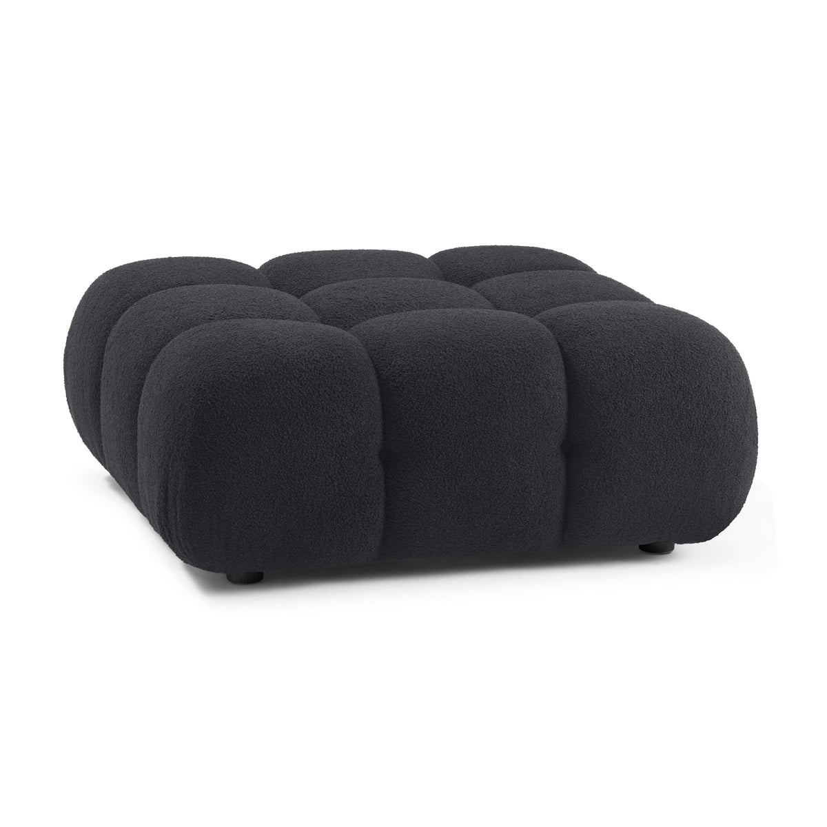Calliope Black Performance Vegan Shearling Modular Ottoman by TOV Furniture – photo 1 of 5