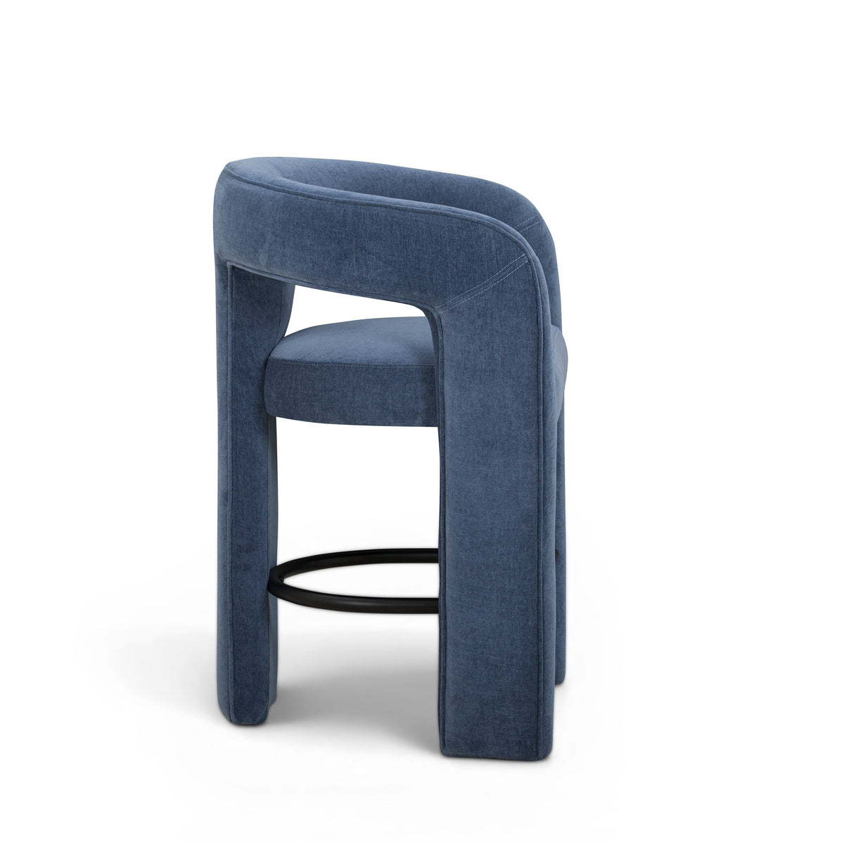 Malone Denim Blue Performance Chenille Counter Stool by TOV Furniture – photo 5 of 7