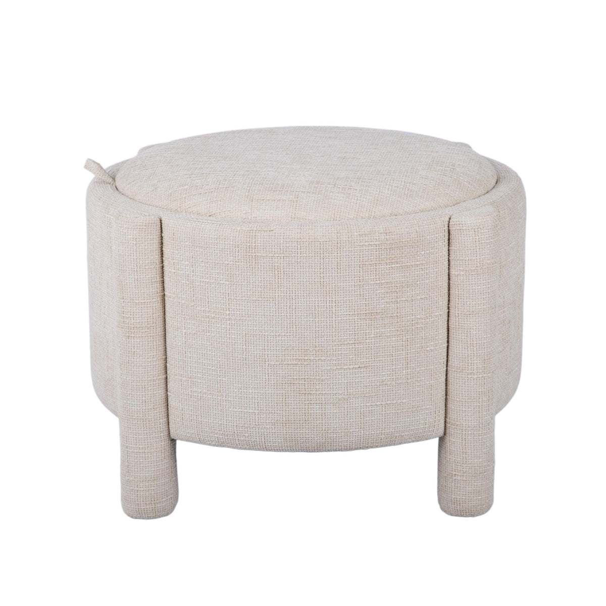 Bellamy Cream Railroad Chenille Storage Stool With Reversible Tray Top by TOV Furniture – photo 1 of 8