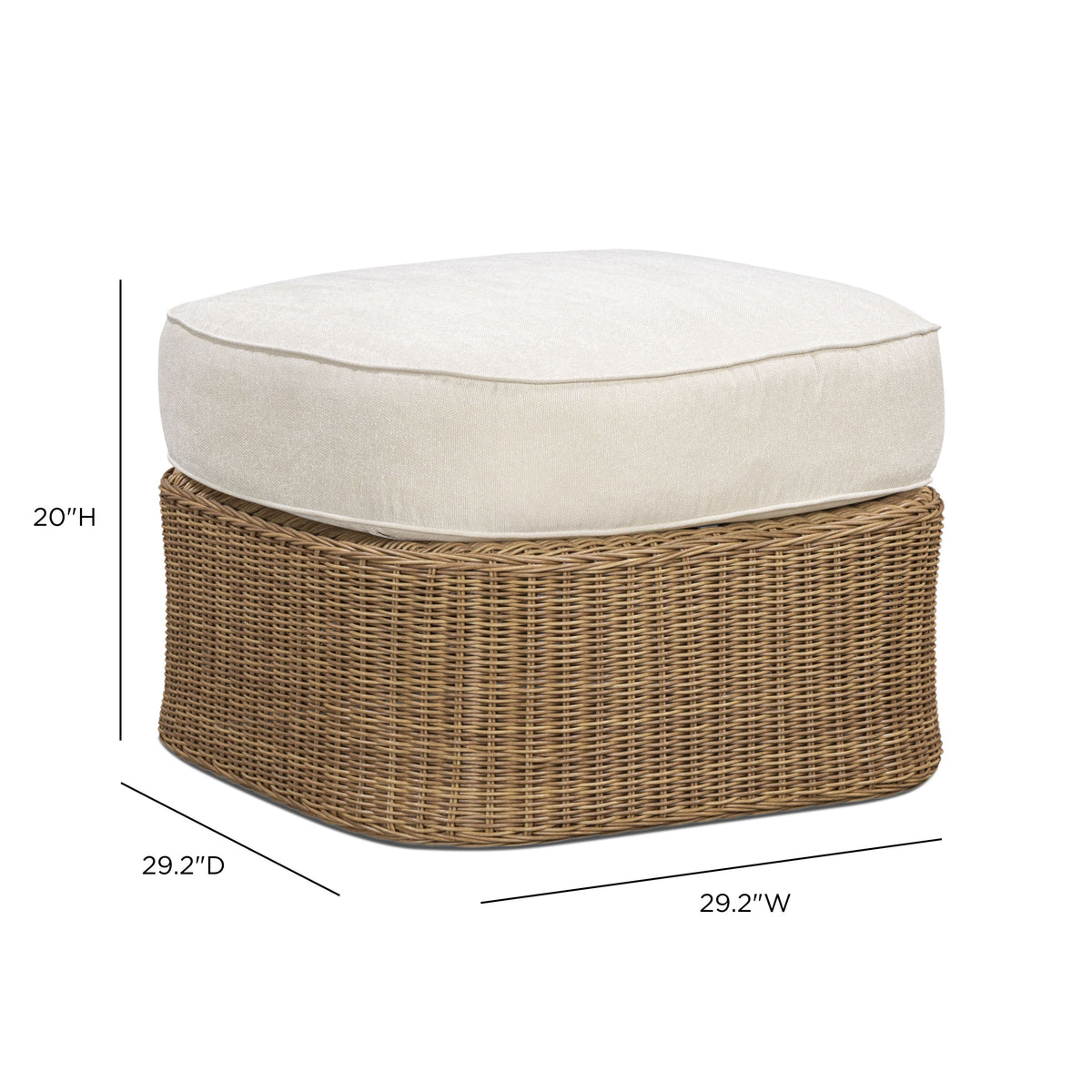 Axel Cream Boucle Outdoor Ottoman by TOV Furniture – photo 6 of 6